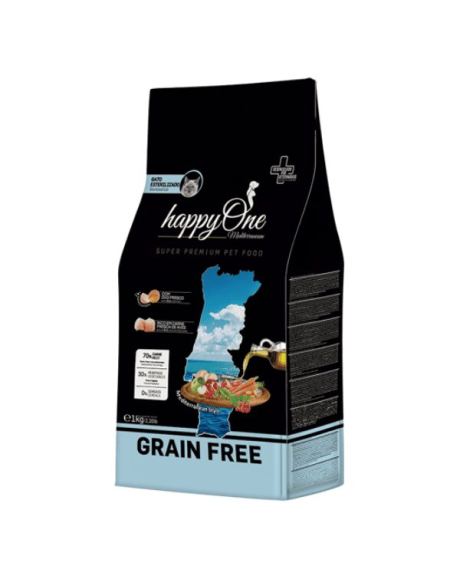 HappyOne Mediterraneum gato esterilizado es un alimento súper premium para gatos castrados. Además, con 70% carne, 30% frutas y verduras y 0% cereales.