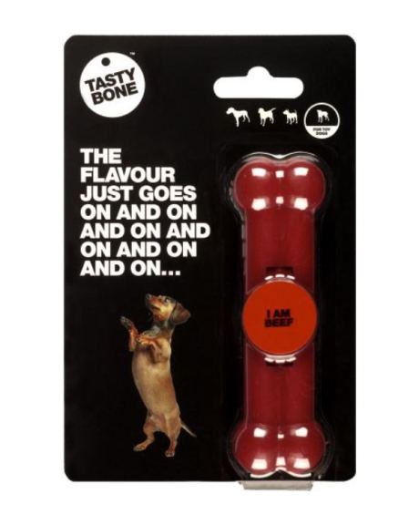 El Tastybone Vaca ha sido probado por las mandíbulas más vigorosas. Satisface la necesidad de masticar de tu perro y tiene sabores irresistibles. Así, con cada mordisco, las encías y los dientes de tu perro se volverán más fuertes y saludables, protegiéndolo contra infecciones y pérdida de dientes.