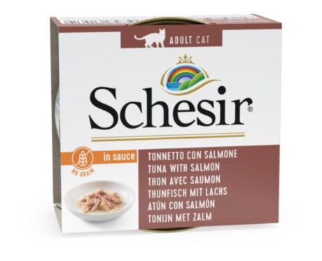 Schesir Gato Atún con Salmón en Salsa Natural 70gr