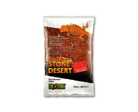 El sustrato Stone Desert Outoback Red de Exo Terra es una arena arcillosa que te permite crear tu propio paisaje desértico o sabana, incluyendo madrigueras, túneles y áreas más cálidas.