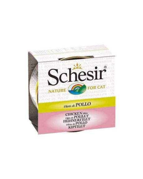 Schesir Gato Pollo con Gambas en Salsa Natural 70gr