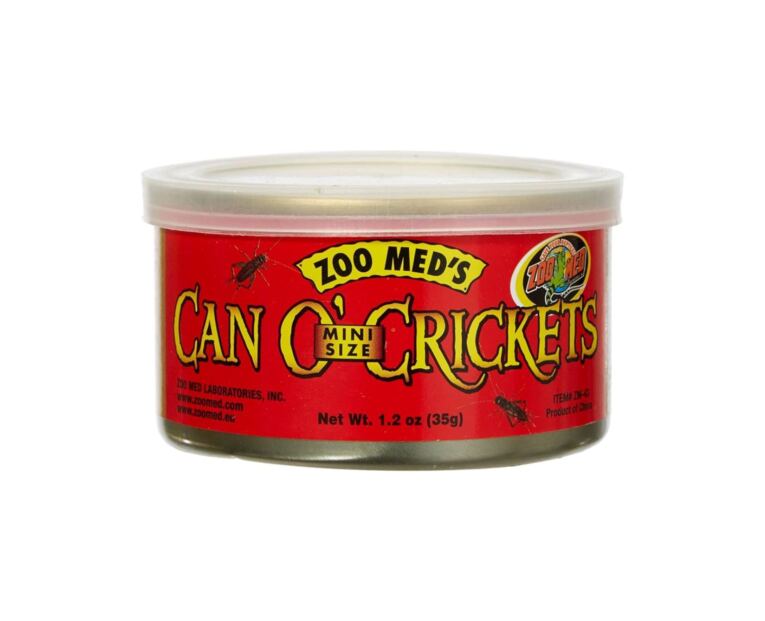 Los grillos Zoo Med Can O' Mini Size 35gr son grillos criados en granja, cocinados en la lata para retener sus jugos naturales.