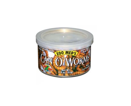 Zoo Med Can O’ Worms 35gr son réplicas (cocidas en la lata) de gusanos de la harina.