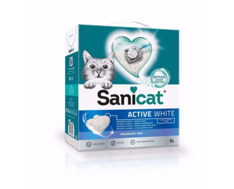 Sanicat Active White Fragance Free es la arena higiénica ultraaglomerante que elimina de forma natural y eficaz los malos olores para conseguir una higiene superior en casa.