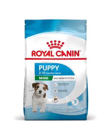 El pienso Royal Canin Mini Puppy es un alimento completo y equilibrado especialmente indicado para la alimentación diaria de cachorros de razas pequeñas (menos de 10 kg de peso adulto y hasta 10 meses).