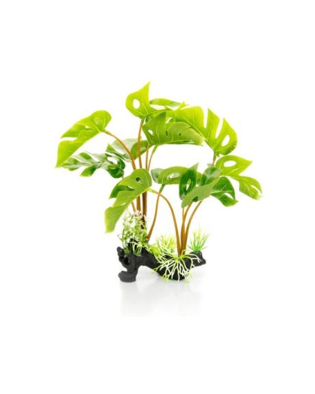 Philodentron monstera planta deliciosa 30cm es una planta artificial para patio fabricada en resina.