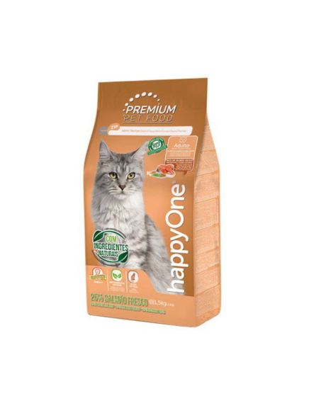 HappyOne Premium Gato salmón adulto es un alimento completo para gatos adultos.