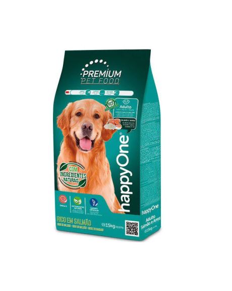 HappyOne Premium Adulto Salmón y Arroz es un alimento completo y equilibrado para perros adultos.