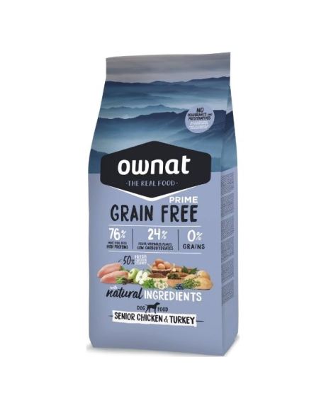 Ownat Grain Free Prime Sénior Frango e Perú