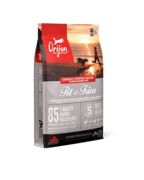 El alimento para perros Orijen Dry Fit & Trim ha sido formulado para perros con sobrepeso que necesitan una cantidad limitada de calorías para promover un físico saludable.