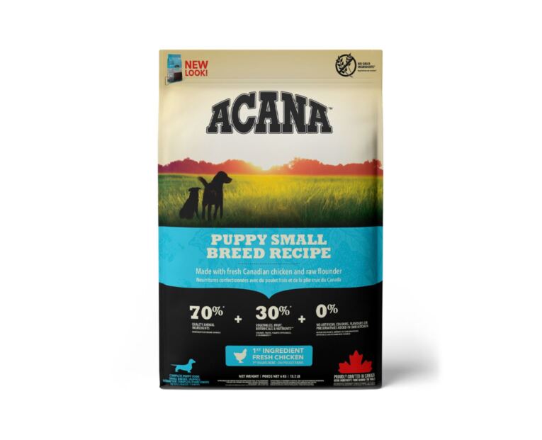 Acana Puppy Small Breed Recipe é uma ração elaborada sobretudo para satisfazer as necessidades dos cachorros de raça pequena