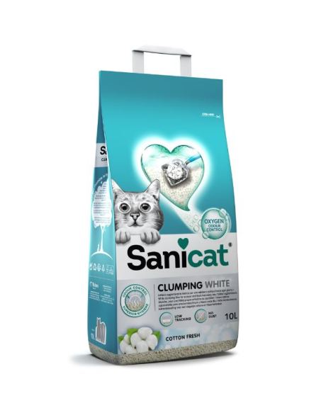 Sanicat Clumping White Cotton Fresh frente
