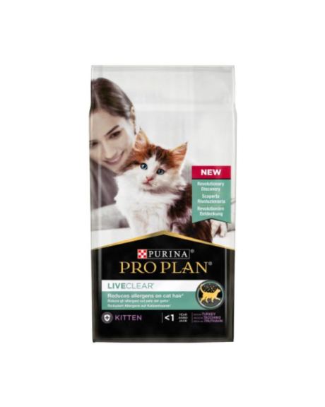 Pro Plan Cat Liveclear Kitten Pavo 1,4 kg es un alimento para gatitos que proporciona una excelente nutrición durante el día.