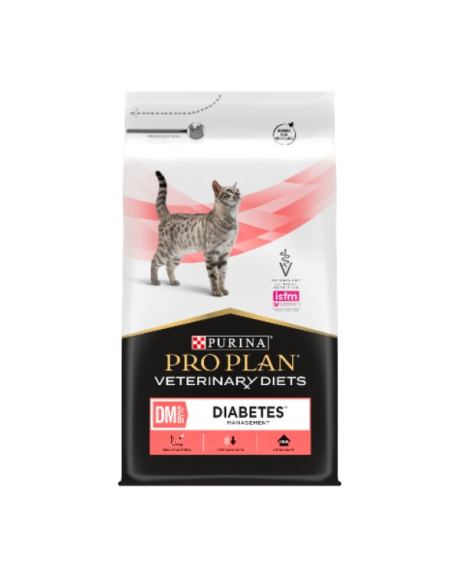 Pro Plan Diabetes Management Gato - Vet Diets DM es una dieta veterinaria completa y muy sabrosa para ayudar a controlar la diabetes mellitus felina.