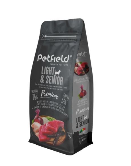 Petfield Premium Light y Senior es un alimento completo formulado para perros senior y perros adultos con sobrepeso.