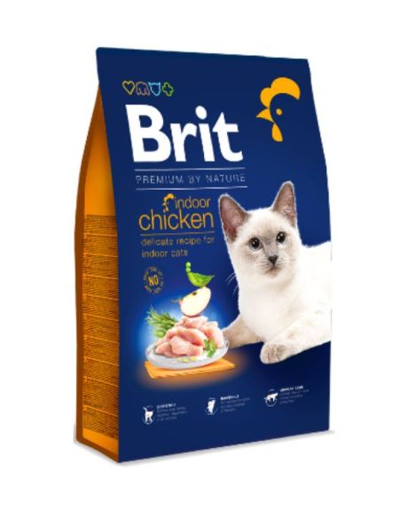 Brit Blue Nature Gato Indoor Pollo es un alimento premium completo para gatos.