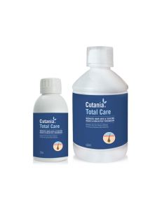 Cutania Total Care es un suplemento dermatológico de alta potencia para reducir el tiempo de caída y desprendimiento excesivo, nutrir el cabello dañado.