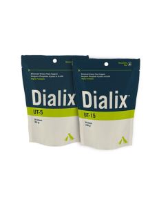 Dialix UT es un suplemento para ayudar a bajar el pH urinario, aumentar el volumen de orina, pero también reducir la concentración de sustancias en suspensión.