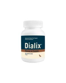 Dialix Versical & Prostate es un suplemento especialmente indicado para fortalecer los músculos de la vejiga y su correcto funcionamiento en animales de edad avanzada y machos sin castrar.