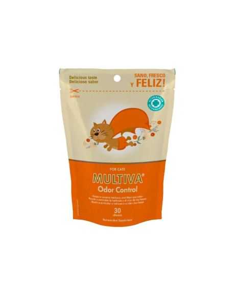 Los Snaks Multiva Odor Control son snacks para ayudar a controlar la flatulencia o los gases intestinales