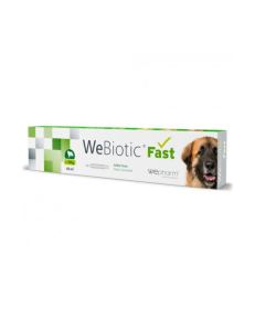WeBiotic Fast 60 ml - Perros Grandes y Gigantes proporciona una combinación de adsorbente, probiótico, prebiótico e inmunoestimulante.