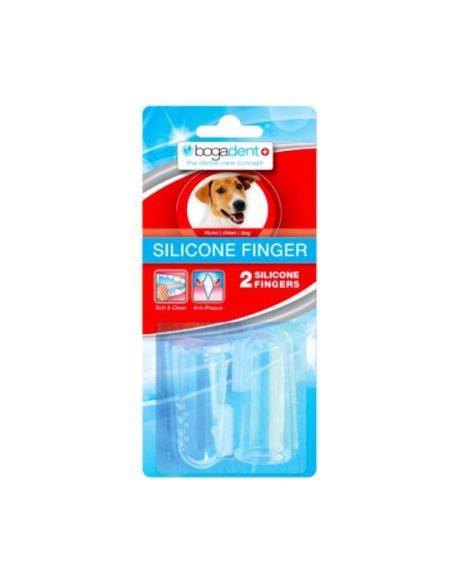 Bogadente Cepillo de Dedo Silicona Perro con un diseño innovador que permite una suave eliminación de la placa bacteriana indicada para perros.