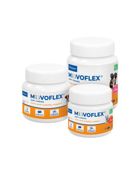 Movoflex 30 Chews ayuda a apoyar la movilidad de su perro, es decir, la salud, la estructura y la flexibilidad de las articulaciones.
