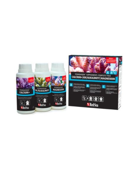 El Reff Foudation Starter Kit A,B & C - 3 x 250ML contiene todos los componentes esenciales necesarios para que los corales prosperen en el acuario de arrecife.