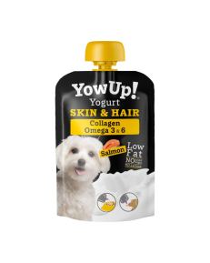 YowUp Dog Yogurt Salmón 85 Gr - Piel y Pelo es un yogur para gatos que contiene aceite de pescado, omega 3, colágeno y salmón.
