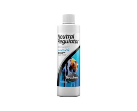 El Seachem Liquid Neutral Regulator ajusta el pH a neutro (pH 7,0) desde un pH alto o bajo y lo mantiene en ese nivel.