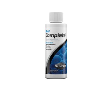 Seachem Reef Complete es una mezcla concentrada optimizada (160 000 mg/L) de calcio iónico diseñada para restaurar y mantener el calcio en los niveles que se encuentran en el agua de mar natural sin afectar el pH.