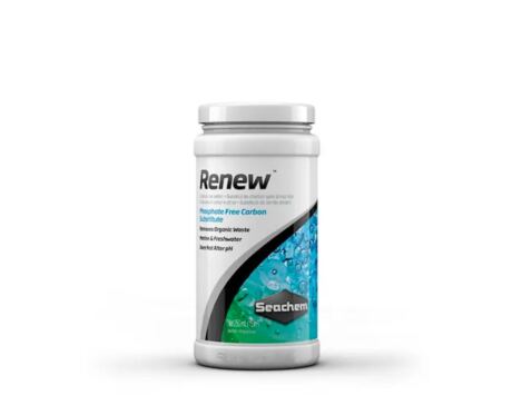 Seachem Renew es ideal para su uso en sistemas donde el fosfato liberado de todos los carbones activados representa un problema.