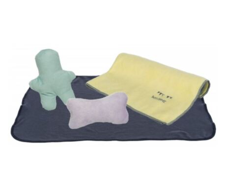 Enxoval Para Cachorros Trixie adecuada para tu cachorro, una manta para descansar, un muñeco para jugar contigo.