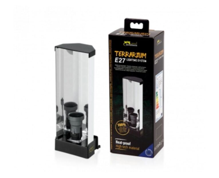 El Portalámparas con sistema de iluminación para terrario E27 es un soporte para que puedas colocar cómodamente tus lámparas