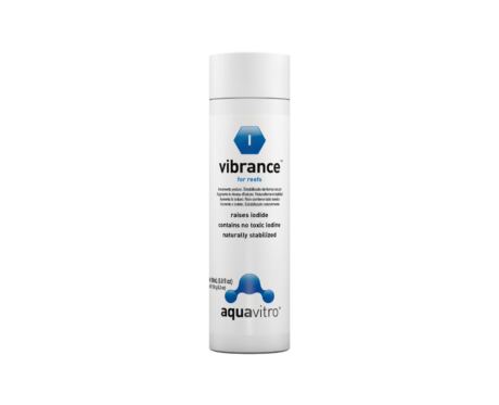 Aquavitro Vibrance es una fuente de yoduro de potasio naturalmente estabilizada altamente concentrada (10,000 mg/L) para acuarios de arrecife que restaurará y mantendrá los niveles de yoduro que se encuentran en el agua de mar natural.
