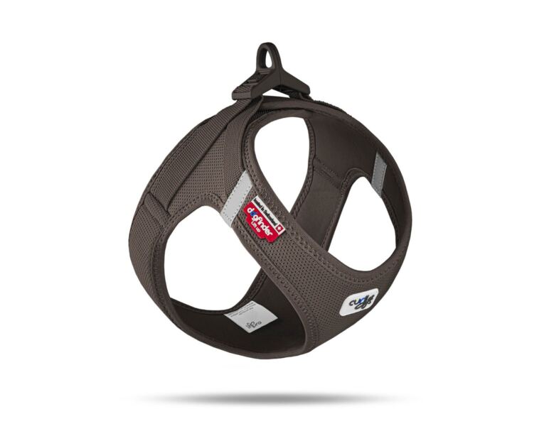 Arnés Curli Clasp Vest Air-Mesh Marrón indicado para perros pequeños y medianos.