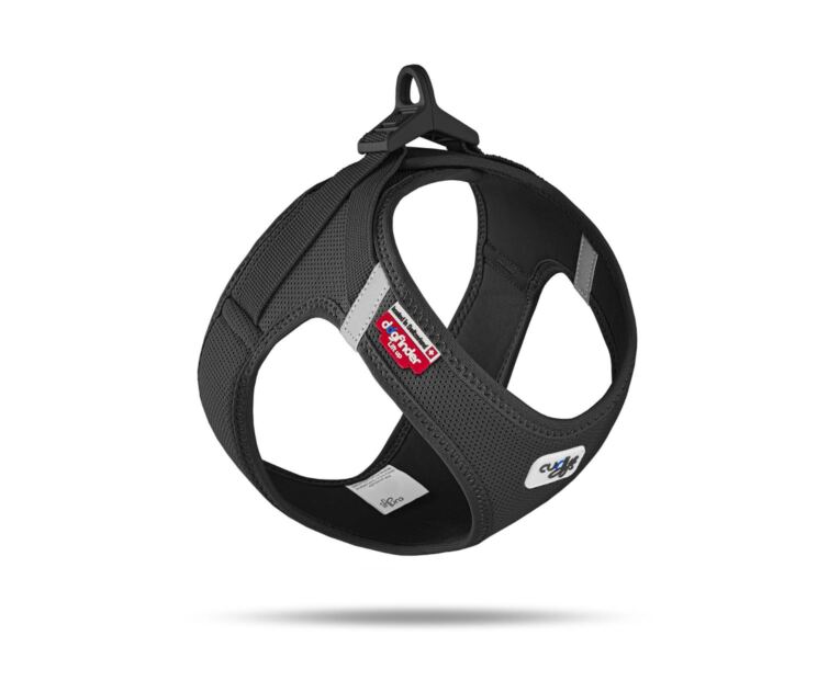Arnés Curli Clasp Vest Air-Mesh Negro indicado para perros pequeños y medianos.