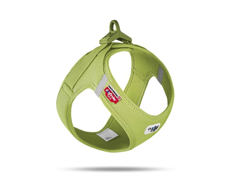 Arnés Curli Clasp Vest Air-Mesh Verde Claro indicado para perros pequeños y medianos.