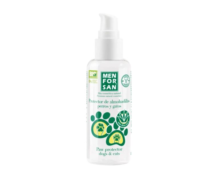 Menforsan Gel Protector de Almohadillas para perros y gatos es un gel protector de almohada para perros y gatos, totalmente natural, a base de aloe vera,