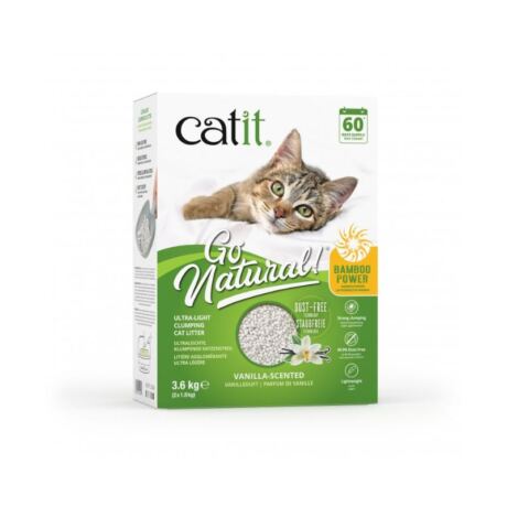 Arena de Bambú Catit Go Natural es ultraligera y consigue llevar los gránulos más potentes de la naturaleza a la bandeja sanitaria de tu gato