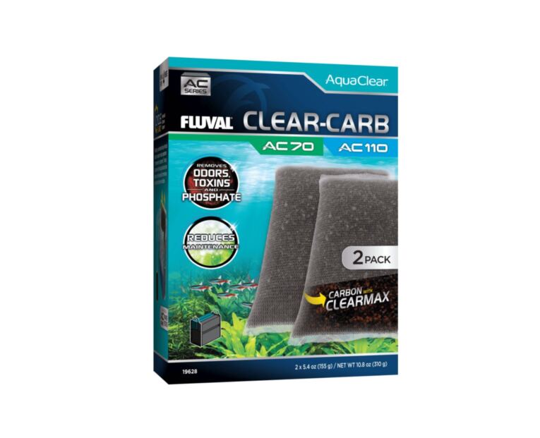 Fluval AC Active Carbon combina los beneficios del Carbón y Clearmax para acuarios de agua dulce y salada. Elimina olores, decoloración e impurezas, a la vez que controla el fosfato, nitrito y nitrato para producir un agua cristalina. Material filtrante de recambio para el filtro Fluval Aquaclear AC.