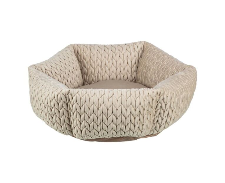 La Cama Redonda Livia Beige es un accesorio ideal para el descanso de perros y gatos.