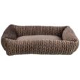 La Cama Rectangular Marrón Livia es un accesorio ideal para el descanso de perros y gatos.