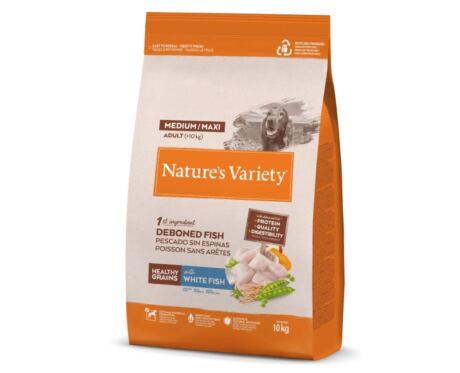 Nature’s Variety Healthy Grains Adult Medium/Maxi Pescado Blanco