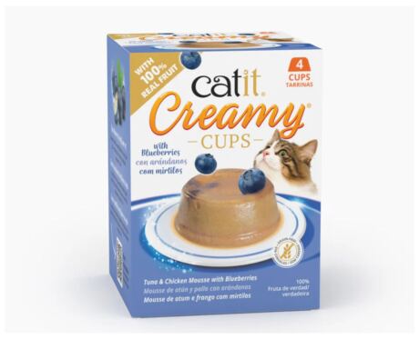 Catit Creamy Cups – Mousse cremoso de pollo y atún con Ará