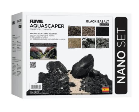 Fluval Aquascaper Kit Negro para acuarios – Piedras y grava natural