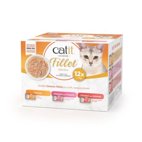 El Catit Cuisine Fillet Pack Pollo es una línea premium de comida húmeda para gatos,