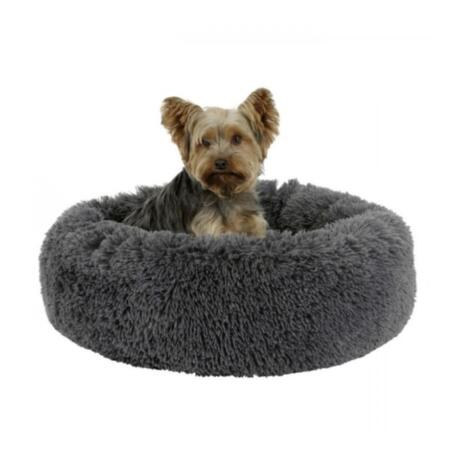 Cama fluffy gris escuro Kerbl redonda suave