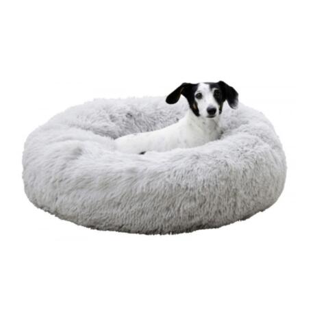 Cama fluffy gris Kerbl redonda suave