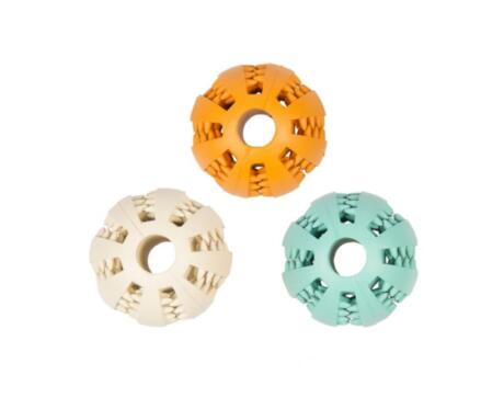 Pelota dental para perros Duvo Plus de goma resistente para limpiar los dientes